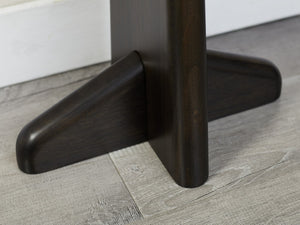Greenington Zephyr Solid Bamboo Console Table Sculptural Oval Top Eco Friendly Entryway Accent Caviar GZ003B