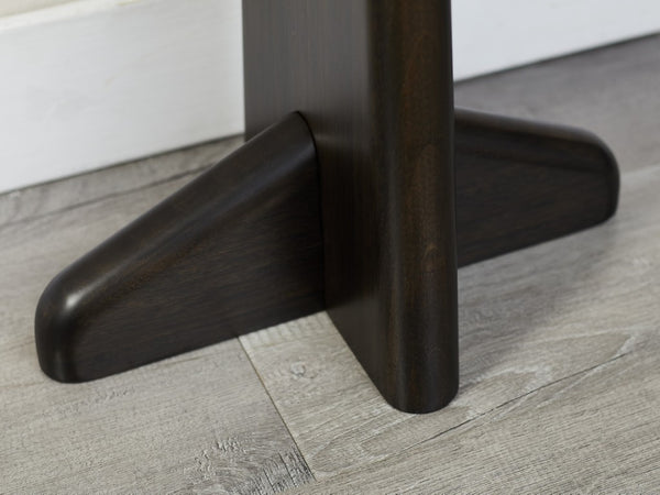 Greenington Zephyr Solid Bamboo Console Table Sculptural Oval Top Eco Friendly Entryway Accent Caviar GZ003B