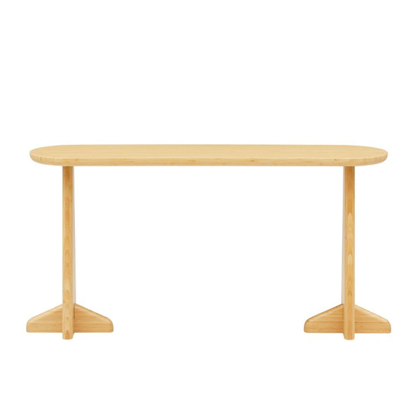Greenington Zephyr Solid Bamboo Console Table Sculptural Oval Top for Entryway or Living Room Wheat GZ003WH