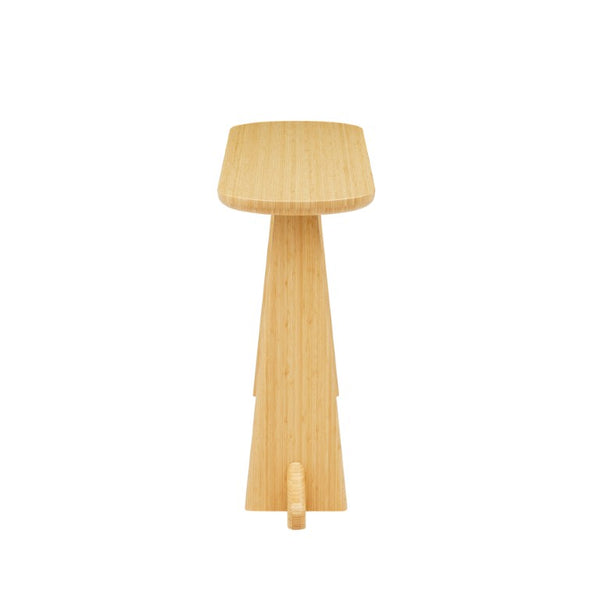 Greenington Zephyr Solid Bamboo Console Table Sculptural Oval Top for Entryway or Living Room Wheat GZ003WH