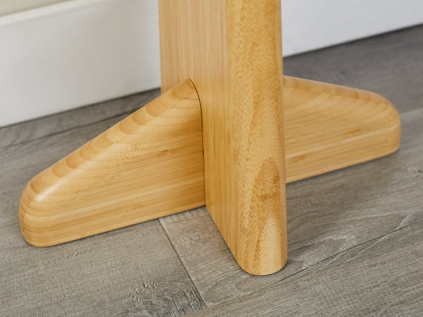 Greenington Zephyr Solid Bamboo Console Table Sculptural Oval Top for Entryway or Living Room Wheat GZ003WH