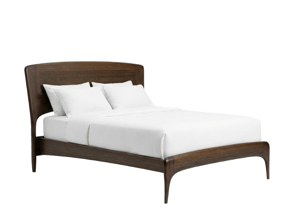 Greenington Zeva Queen Platform Bed Solid Moso Bamboo Curved Headboard Eco Friendly Modern Frame Black Walnut GZA001BL
