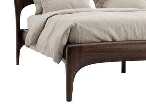 Greenington Zeva Queen Platform Bed Solid Moso Bamboo Curved Headboard Eco Friendly Modern Frame Black Walnut GZA001BL