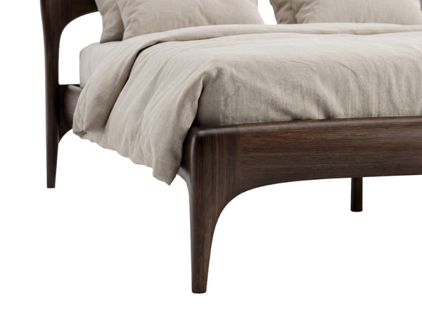 Greenington Zeva King Platform Bed Solid Moso Bamboo Curved Headboard Organic Modern Bedroom Black Walnut GZA002BL