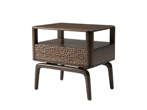 Greenington Zeva Solid Bamboo Nightstand Sculptural Drawer Open Shelf Modern Bedroom Storage GZA003BL