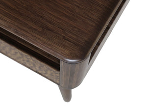 Greenington Zeva Solid Bamboo Nightstand Sculptural Drawer Open Shelf Modern Bedroom Storage GZA003BL