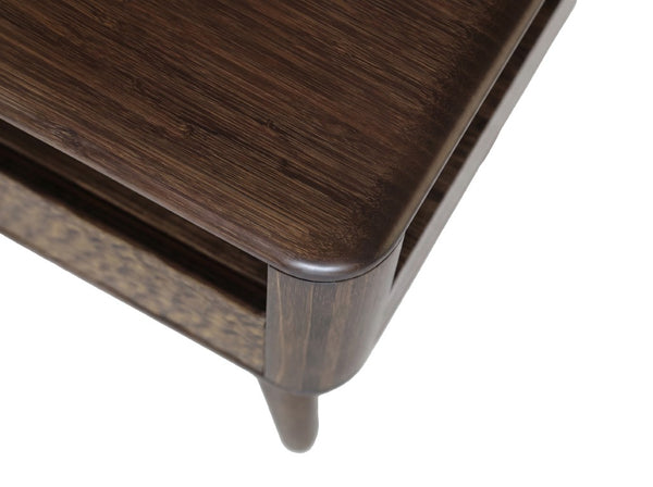 Greenington Zeva Solid Bamboo Nightstand Sculptural Drawer Open Shelf Modern Bedroom Storage GZA003BL