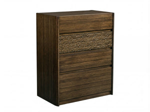 Greenington Zeva Solid Bamboo Chest of Drawers Walnut Finish Sculptural Bedroom Storage GZA004BL