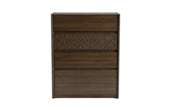 Greenington Zeva Solid Bamboo Chest of Drawers Walnut Finish Sculptural Bedroom Storage GZA004BL