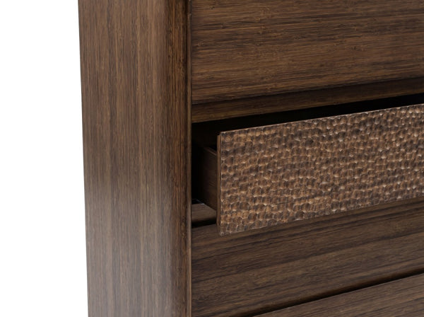 Greenington Zeva Solid Bamboo Chest of Drawers Walnut Finish Sculptural Bedroom Storage GZA004BL