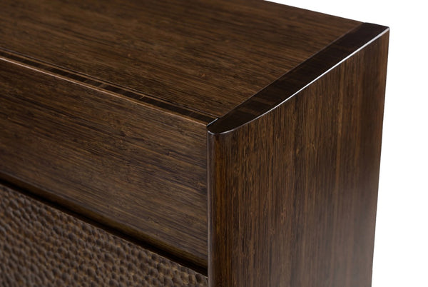 Greenington Zeva Solid Bamboo Chest of Drawers Walnut Finish Sculptural Bedroom Storage GZA004BL