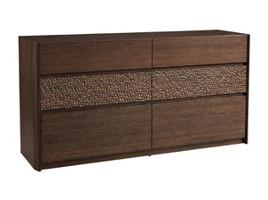 Greenington Zeva Solid Bamboo Dresser with Carved Fronts and Walnut Finish for Modern Bedrooms GZA005BL