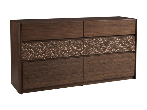 Greenington Zeva Solid Bamboo Dresser with Carved Fronts and Walnut Finish for Modern Bedrooms GZA005BL