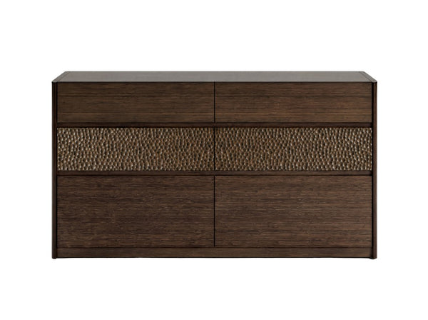 Greenington Zeva Solid Bamboo Dresser with Carved Fronts and Walnut Finish for Modern Bedrooms GZA005BL