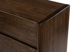 Greenington Zeva Solid Bamboo Dresser with Carved Fronts and Walnut Finish for Modern Bedrooms GZA005BL