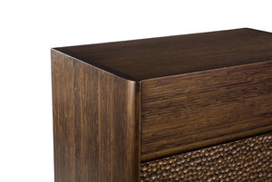 Greenington Zeva Solid Bamboo Dresser with Carved Fronts and Walnut Finish for Modern Bedrooms GZA005BL