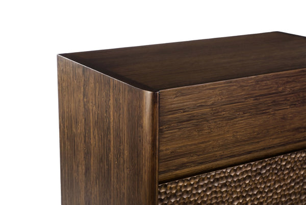 Greenington Zeva Solid Bamboo Dresser with Carved Fronts and Walnut Finish for Modern Bedrooms GZA005BL