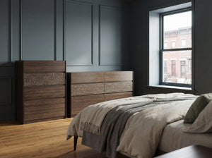 Greenington Zeva Solid Bamboo Dresser with Carved Fronts and Walnut Finish for Modern Bedrooms GZA005BL