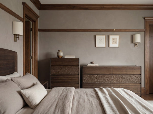 Greenington Zeva Solid Bamboo Dresser with Carved Fronts and Walnut Finish for Modern Bedrooms GZA005BL
