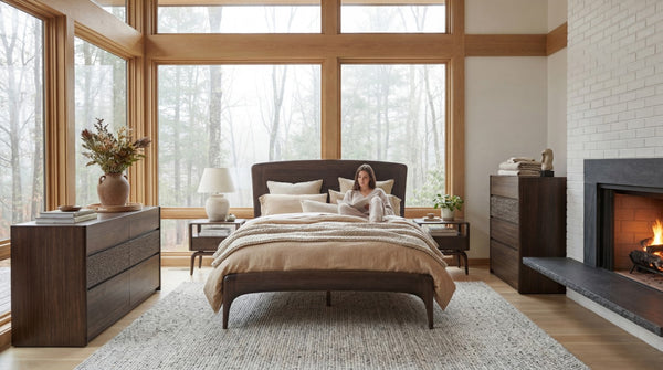 Greenington Zeva Solid Bamboo Dresser with Carved Fronts and Walnut Finish for Modern Bedrooms GZA005BL