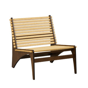 Greenington Zen Solid Moso Bamboo Lounge Chair Sculptural Eco Friendly Seat for Living Rooms Black Walnut GZN001BL