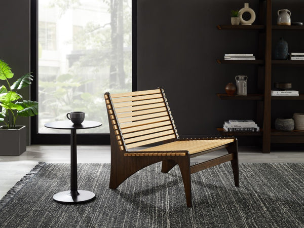 Greenington Zen Solid Moso Bamboo Lounge Chair Sculptural Eco Friendly Seat for Living Rooms Black Walnut GZN001BL