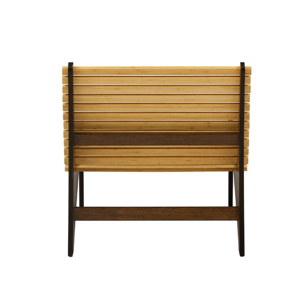 Greenington Zen Solid Moso Bamboo Lounge Chair Sculptural Eco Friendly Seat for Living Rooms Black Walnut GZN001BL