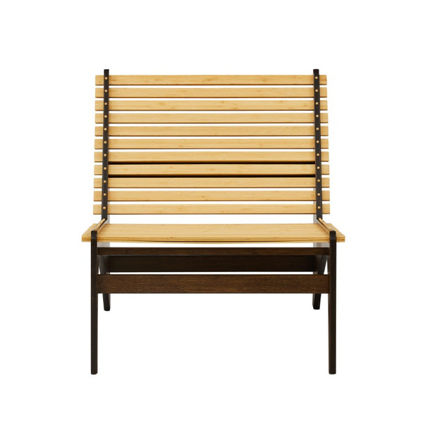 Greenington Zen Solid Moso Bamboo Lounge Chair Sculptural Eco Friendly Seat for Living Rooms Black Walnut GZN001BL