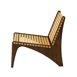 Greenington Zen Solid Moso Bamboo Lounge Chair Sculptural Eco Friendly Seat for Living Rooms Black Walnut GZN001BL