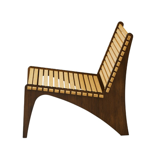 Greenington Zen Solid Moso Bamboo Lounge Chair Sculptural Eco Friendly Seat for Living Rooms Black Walnut GZN001BL