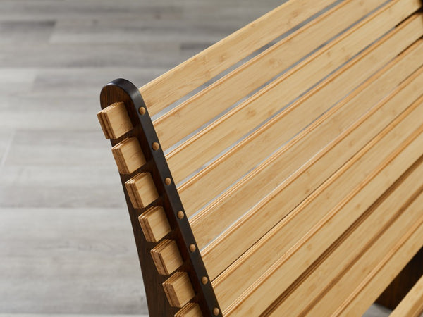 Greenington Zen Solid Moso Bamboo Lounge Chair Sculptural Eco Friendly Seat for Living Rooms Black Walnut GZN001BL