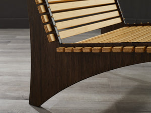 Greenington Zen Solid Moso Bamboo Lounge Chair Sculptural Eco Friendly Seat for Living Rooms Black Walnut GZN001BL