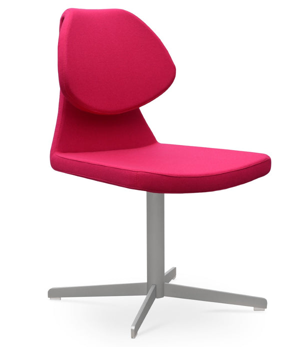 Soho Concept Gakko Dining Chair - Premium Camira Blazer Wool, Sleek Chrome Base, 10-year Guarantee, 300 Lb Capacity Red  Soho-concept-dining-chair-03683