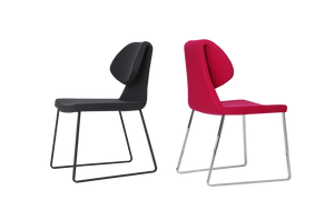 Soho Concept Gakko Slide Chair - Modern Dining Chair In Camira Blazer Wool, 10-year Guarantee, Black & Grey Chrome,Black,Dark Grey,Pink  Soho-concept-dining-chair-03720