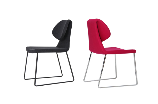 Soho Concept Gakko Slide Chair - Modern Dining Chair In Camira Blazer Wool, 10-year Guarantee, Black & Grey Chrome,Black,Dark Grey,Pink  Soho-concept-dining-chair-03720