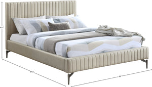 Gallo Beige Vegan Leather Full Bed GalloBeige-F Meridian Furniture