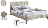 Gallo Beige Vegan Leather King Bed GalloBeige-K Meridian Furniture