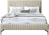 Gallo Beige Vegan Leather King Bed GalloBeige-K Meridian Furniture