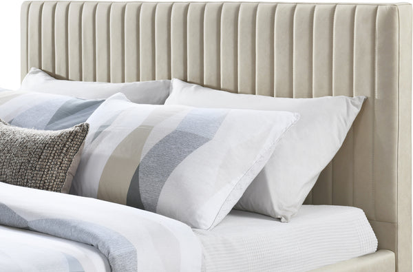 Gallo Beige Vegan Leather King Bed GalloBeige-K Meridian Furniture