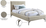 Gallo Beige Vegan Leather Twin Bed GalloBeige-T Meridian Furniture