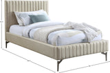 Gallo Beige Vegan Leather Twin Bed GalloBeige-T Meridian Furniture