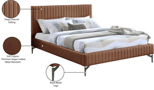 Gallo Cognac Vegan Leather Full Bed GalloCognac-F Meridian Furniture