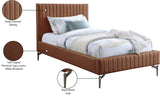 Gallo Cognac Vegan Leather Twin Bed GalloCognac-T Meridian Furniture