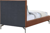 Gallo Cognac Vegan Leather Twin Bed GalloCognac-T Meridian Furniture