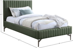 Gallo Green Vegan Leather Twin Bed GalloGreen-T Meridian Furniture