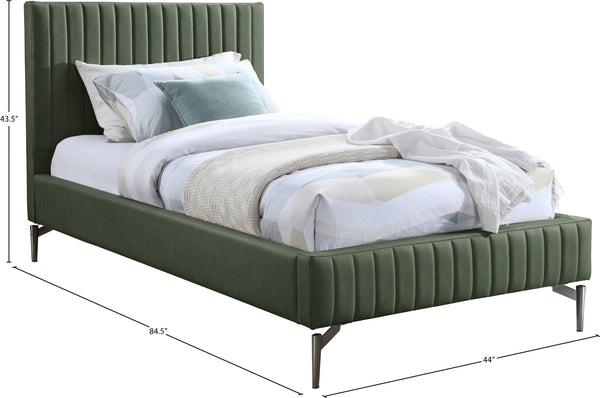 Gallo Green Vegan Leather Twin Bed GalloGreen-T Meridian Furniture