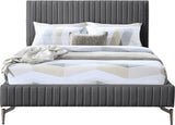 Gallo Dark Grey Vegan Leather Full Bed GalloGrey-F Meridian Furniture