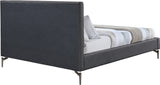 Gallo Dark Grey Vegan Leather Full Bed GalloGrey-F Meridian Furniture