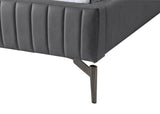 Gallo Dark Grey Vegan Leather Full Bed GalloGrey-F Meridian Furniture