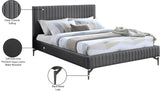 Gallo Dark Grey Vegan Leather King Bed GalloGrey-K Meridian Furniture